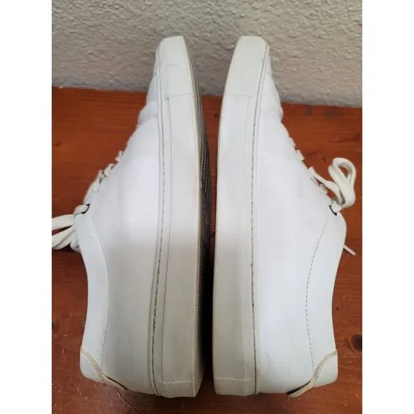 Goodman Brand White Leather Lace-Up Sneakers Size 9