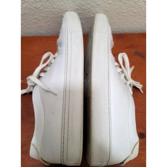 Goodman Brand White Leather Lace-Up Sneakers Size 9