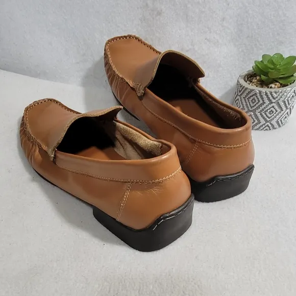 Gordon Rush Collection Soft Leather Slip-On Square Toe Loafers Men Size 9.5