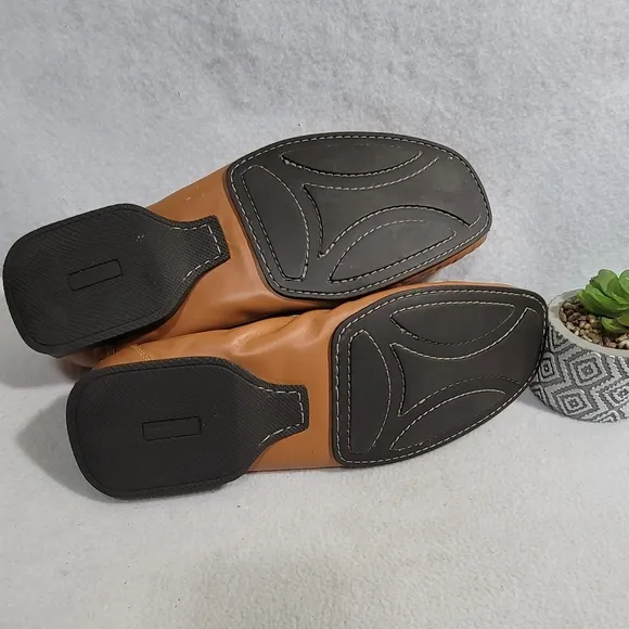 Gordon Rush Collection Soft Leather Slip-On Square Toe Loafers Men Size 9.5