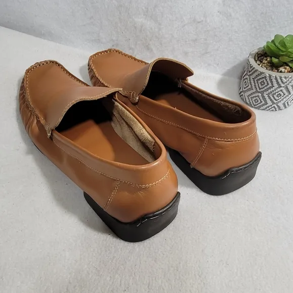 Gordon Rush Collection Soft Leather Slip-On Square Toe Loafers Men Size 9.5