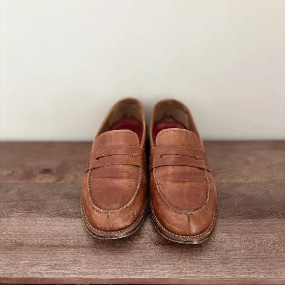 Grenson Mens Leather Loafers Tan Brown Goodyear Welted UK 8E US 9E Peter 112604