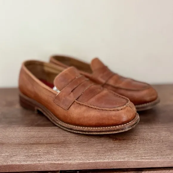 Grenson Mens Leather Loafers Tan Brown Goodyear Welted UK 8E US 9E Peter 112604