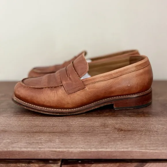 Grenson Mens Leather Loafers Tan Brown Goodyear Welted UK 8E US 9E Peter 112604