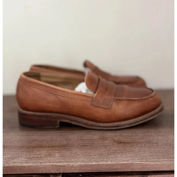 Grenson Mens Leather Loafers Tan Brown Goodyear Welted UK 8E US 9E Peter 112604