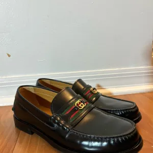 Gucci Black Leather Loafers for Men