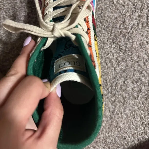 Gucci Blue and Green High-Top Sneakers
