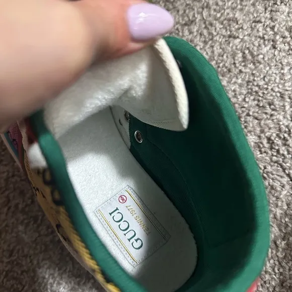 Gucci Blue and Green High-Top Sneakers