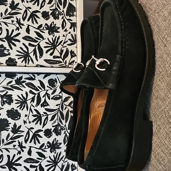 ❤️GUCCI Horsebit Suede Lug Sole Loafers Size 10