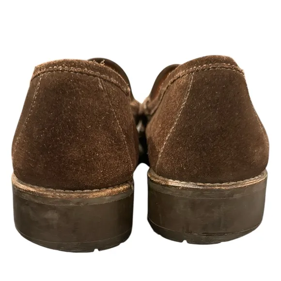 Gucci Mens Horsebit Loafers Shoes Brown Suede Lug Sole Size 11