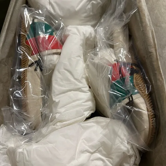 Gucci Red and Green Rubber GG Interlocking Slides