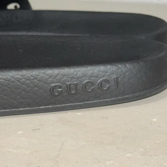 Gucci Rubber GG Cutout Accent Slides