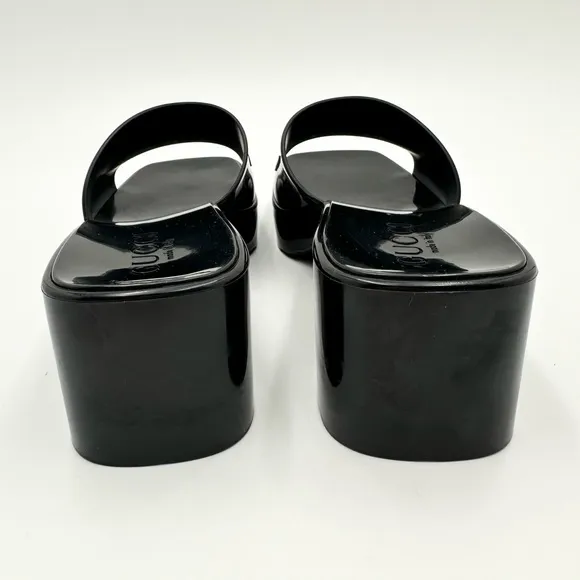 Gucci Rubber Platform Slides Mules Block Heel 624730