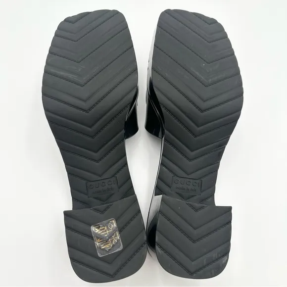 Gucci Rubber Platform Slides Mules Block Heel 624730