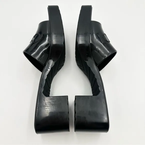 Gucci Rubber Platform Slides Mules Block Heel 624730