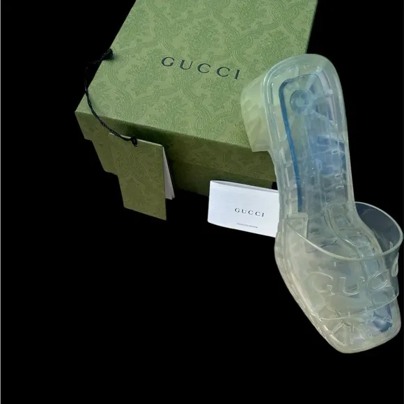 GUCCI slide platform sandal clear size 8(B 5)