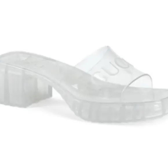 GUCCI slide platform sandal clear size 8(B 5)