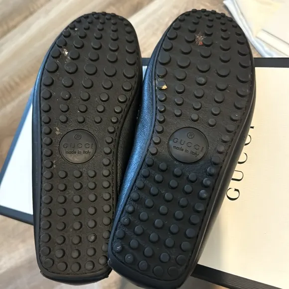 Gucci soft black leather size 6 loafers
