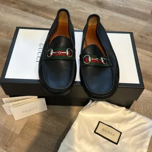 Gucci soft black leather size 6 loafers