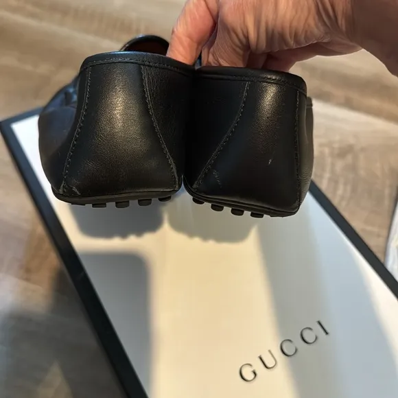 Gucci soft black leather size 6 loafers
