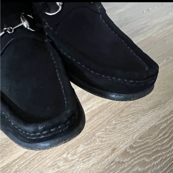 Gucci suede horsebit loafers