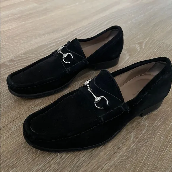 Gucci suede horsebit loafers