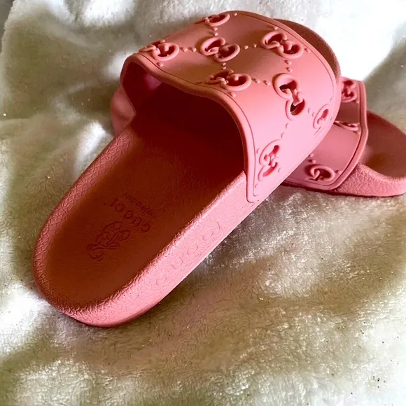 Gucci Unisex kids Rubber Pink Slides
