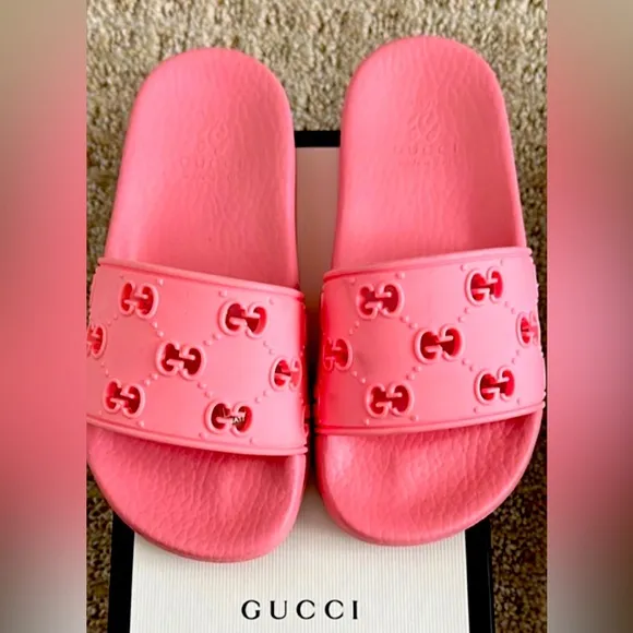 Gucci Unisex kids Rubber Pink Slides