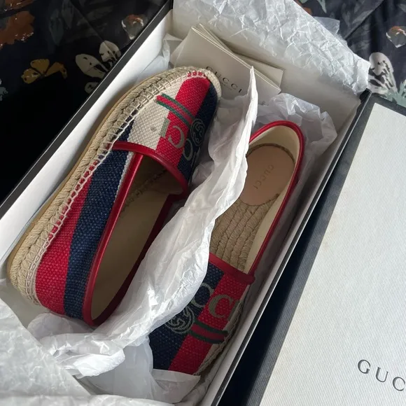 Gucci Vibrant Red and Blue Espadrilles
