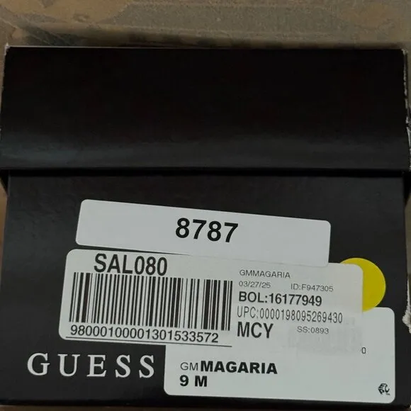 Guess Mens Magaria Black Embossed Logo Slide Strap Sandals 9 M