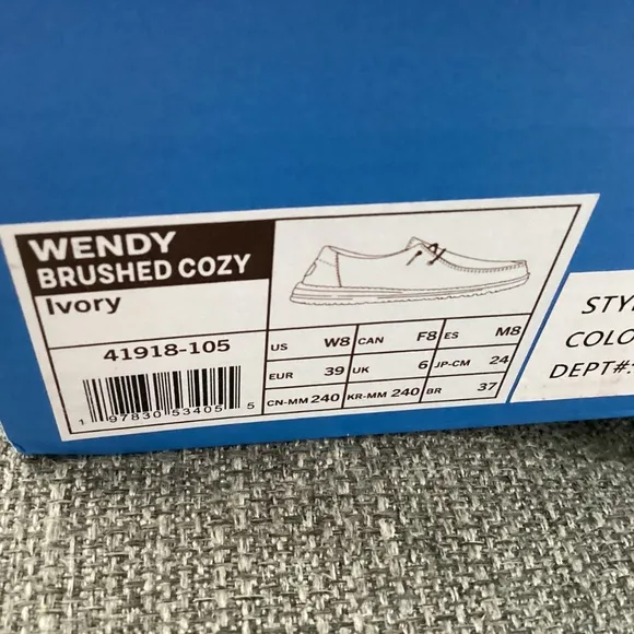 Hey Dude Women's Wendy Brushed Cozy Casual Sneakers, size 8