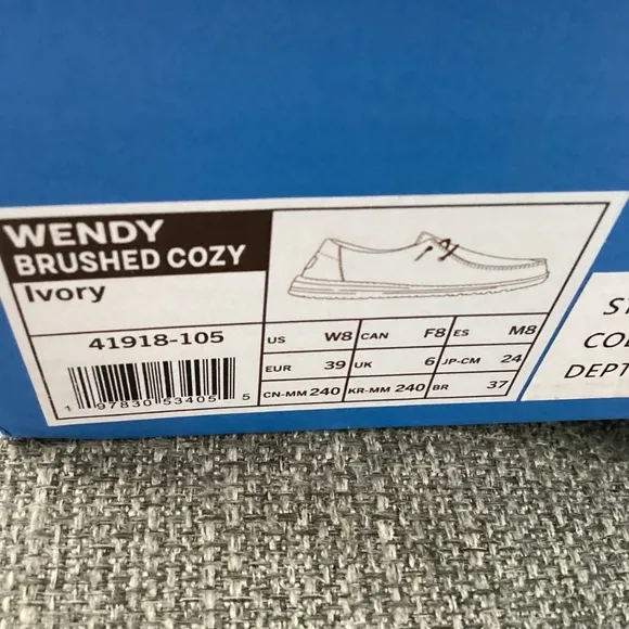 Hey Dude Women's Wendy Brushed Cozy Casual Sneakers, size 8