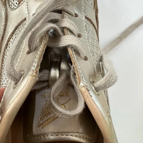 Hogan gold leather fashion sneakers size 40