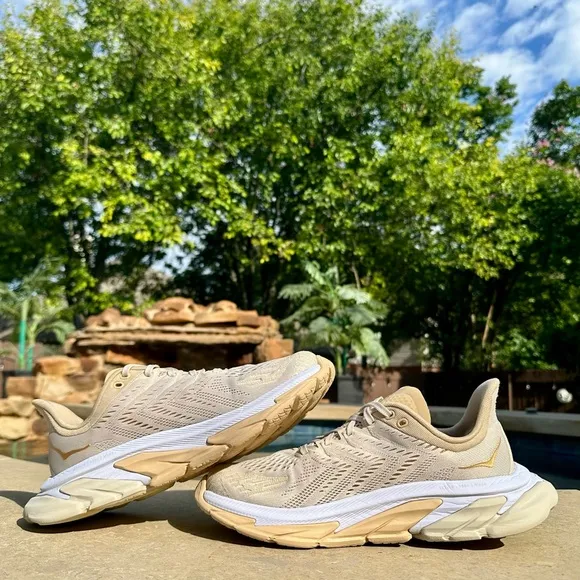 Hoka One One Clifton Edge Almond Milk Beige - Size 9 Women’s (1110511 AMBG)