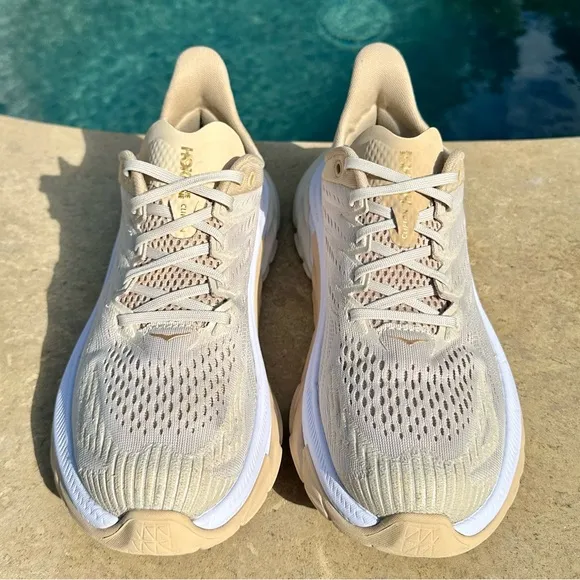 Hoka One One Clifton Edge Almond Milk Beige - Size 9 Women’s (1110511 AMBG)