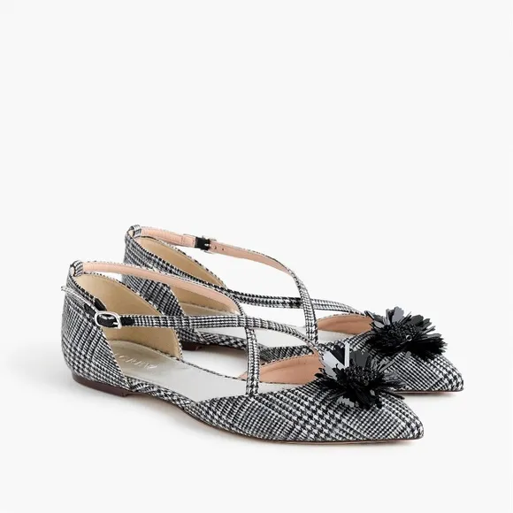 🎈HP🎈J. Crew Sadie cross-strap flats in plaid