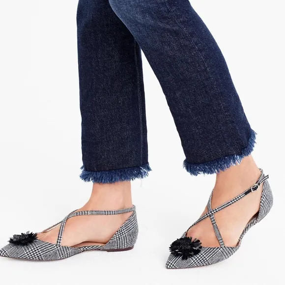🎈HP🎈J. Crew Sadie cross-strap flats in plaid