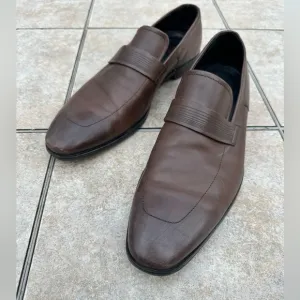 HUGO BOSS Men's Brown Leather Loafers