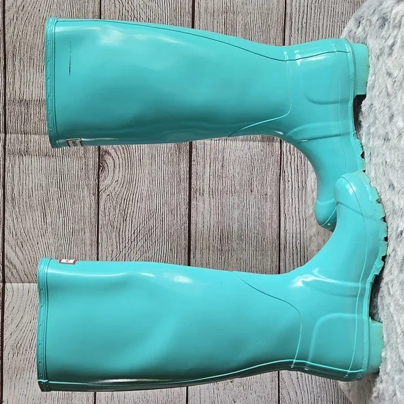 Hunter Light Blue Tall Rain Boots, Womens 6, Mens 5, Great Condition