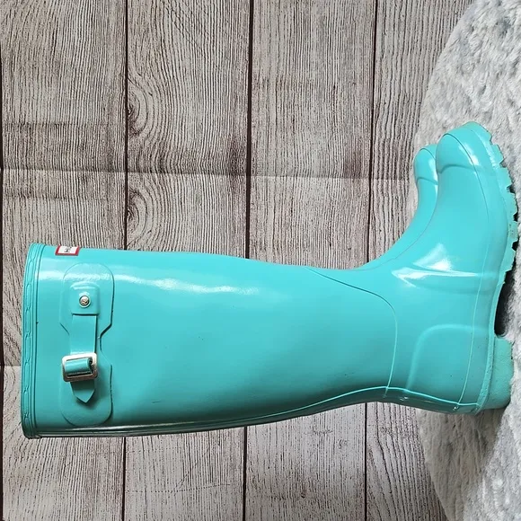 Hunter Light Blue Tall Rain Boots, Womens 6, Mens 5, Great Condition