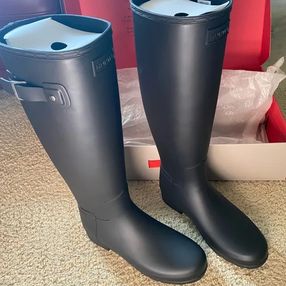 Hunter Matte Black Waterproof Boots