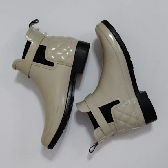 Hunter Original Women's Refined Quilted Gloss Chelsea Waterproof Boots US 9