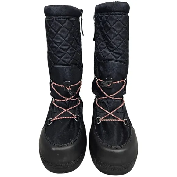 Hunter Platform Snow Boots Original Quilted Boots Black Size 8 Women's