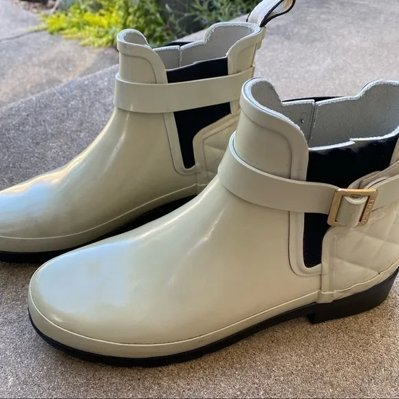 Hunter Quilted Gloss Chelsea Boots Womens 6 Rain Boot Fisherman