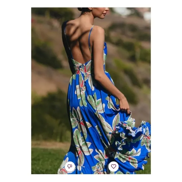 HUTCH x Anthropologie Ari Blue Floral Midi Cocktail Dress Size 6 NWT`