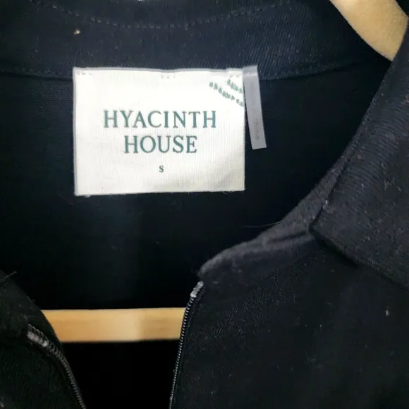 Hyacinth House  Black Front Zip Denim Mini Dress