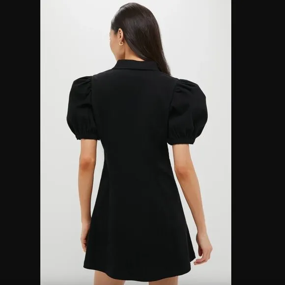 Hyacinth House  Black Front Zip Denim Mini Dress