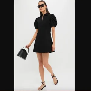 Hyacinth House  Black Front Zip Denim Mini Dress