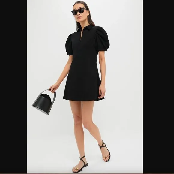 Hyacinth House  Black Front Zip Denim Mini Dress