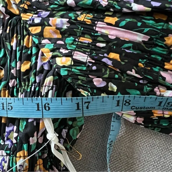 Hyacinth house smocked Samantha midi dress ladies size medium black multi floral